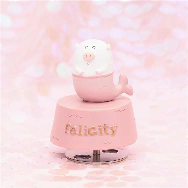 Magic pig Романтический подарок на день Святого Валентина Zakka милый кролик кот лиса слон музыкальная шкатулка подарок подруге свадебное украшение для дома студенческий подарок - Цвет: Magic pig