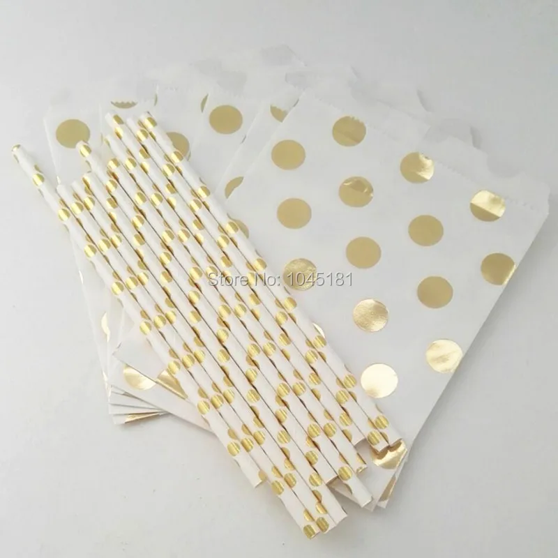 Ipalmay бумажные пакеты для сладостей в буфете Мерцающая бумага золотистого цвета