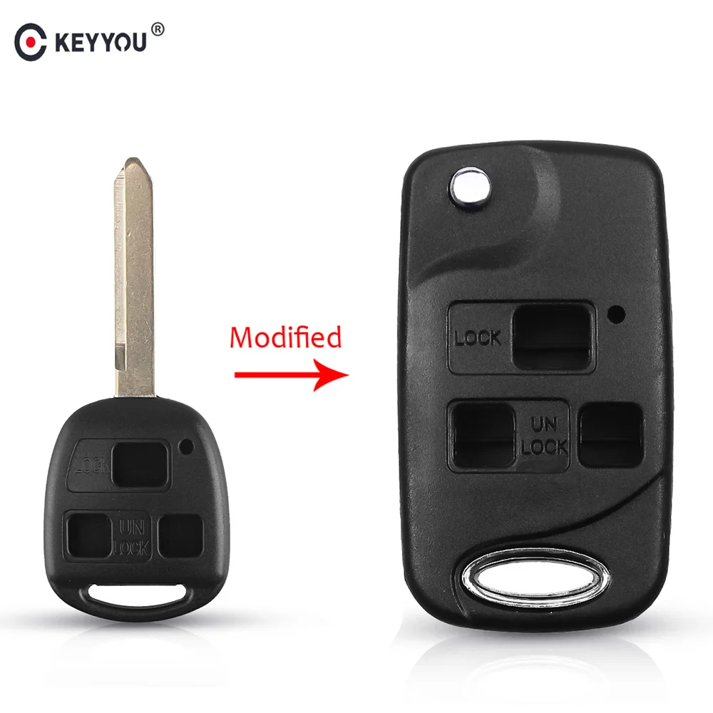 KEYYOU 3 кнопки дистанционный брелок модифицированный складной Автомобильный ключ