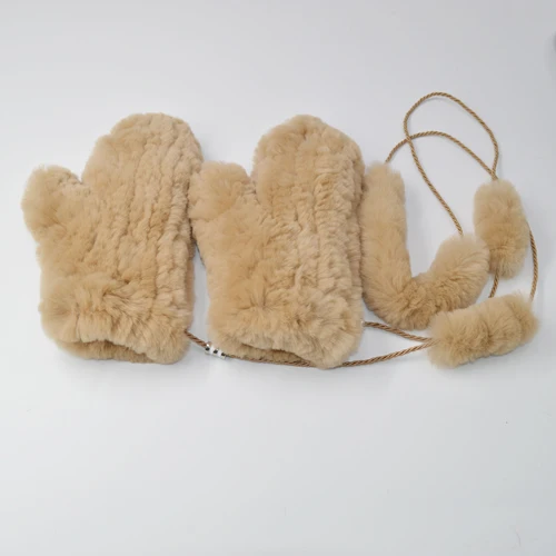 khaki Новые Женские Настоящий мех кролика перчатки Хорошие эластичные женские зимние вязаные настоящие кроличьи меховые варежки натуральный настоящий мех кролика перчатки - Цвет: khaki