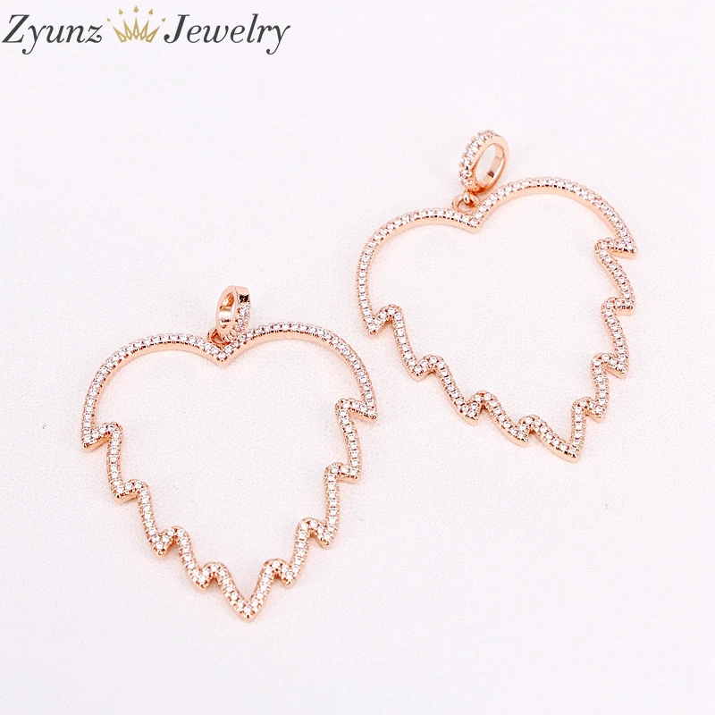 5 Strands ZYZ303-8083 Micro Pave CZ Stones Copper Metal Hollow Maple Leaf Pendant Jewelry Handmade Necklace | Украшения и