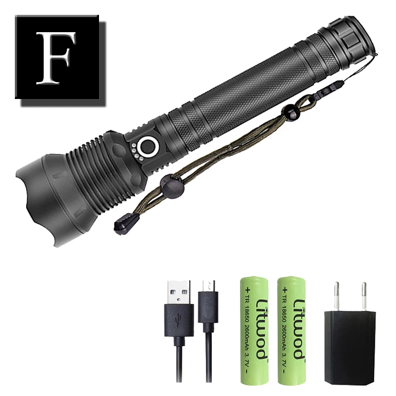 Option F Litwod Z201282 50000 люмен лампа XHP70.2 мощный фонарик Micro USB Zoom СВЕТОДИОДНЫЙ Фонарь XM-L2 U3 18650 или 26650 батареи для кемпинга - Испускаемый цвет: Option F