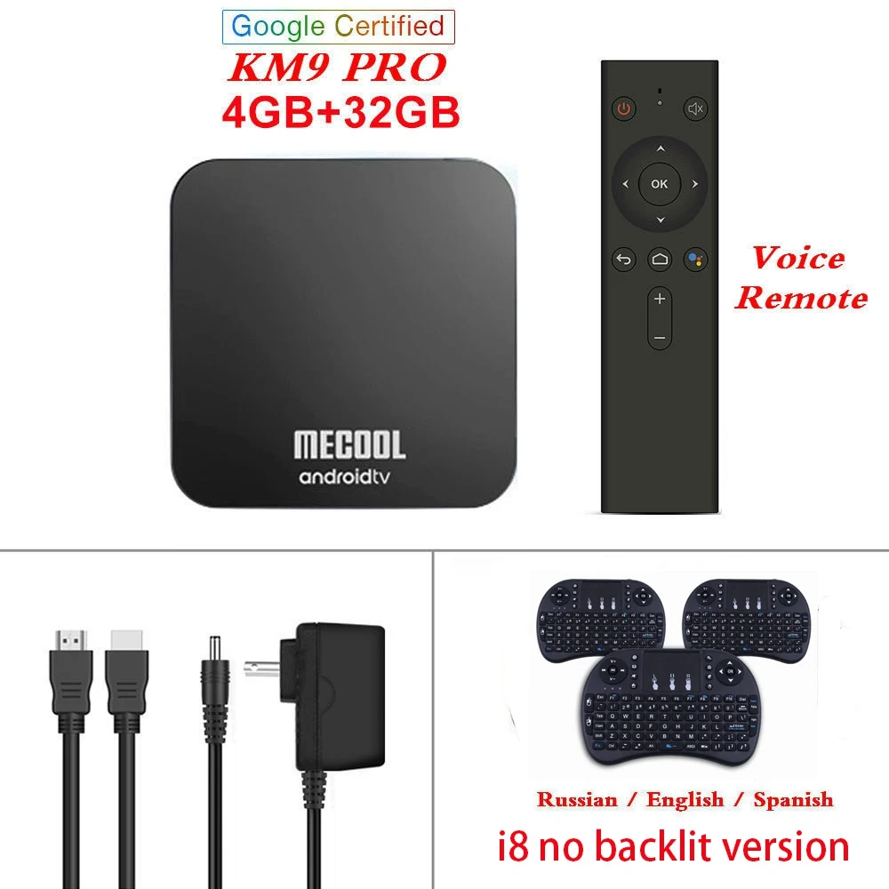 KM9 PRO no backlit MECOOL KM9 PRO tv Box Android 9,0 Google Сертифицированный 4G DDR4 32G rom Smart tv Box Amlogic S905X2 BT4.1 2,4G/5G Wifi медиаплеер - Цвет: KM9 PRO no backlit
