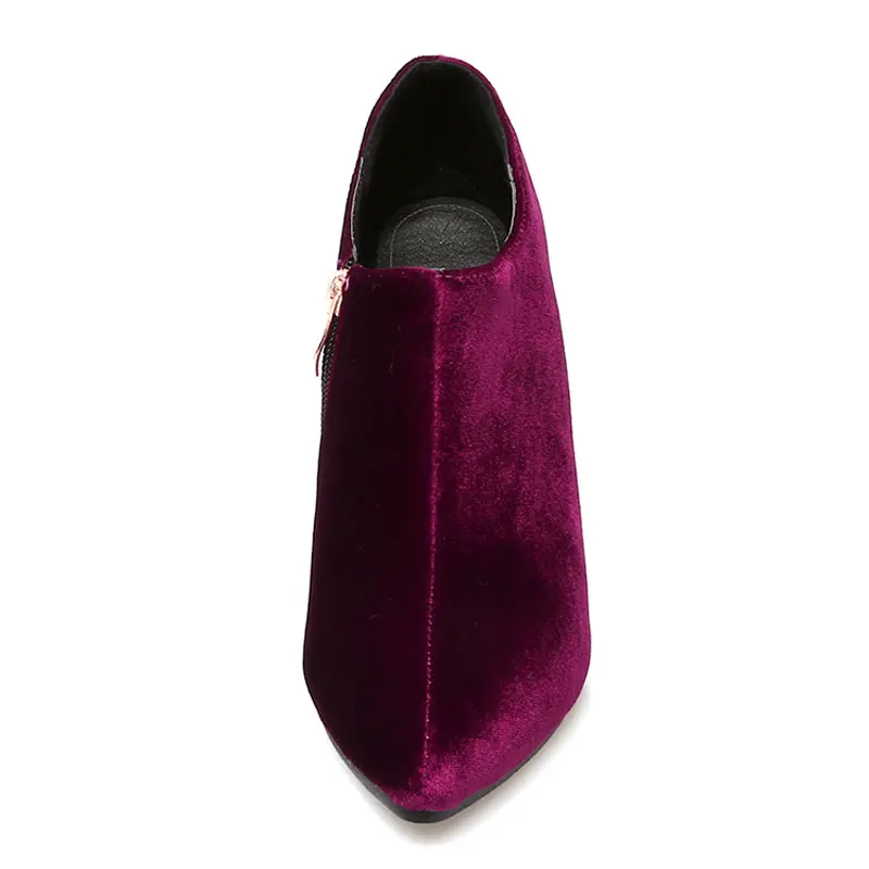 Туфли лодочки вечерние молнии искусственная замша заостренный носок высокий