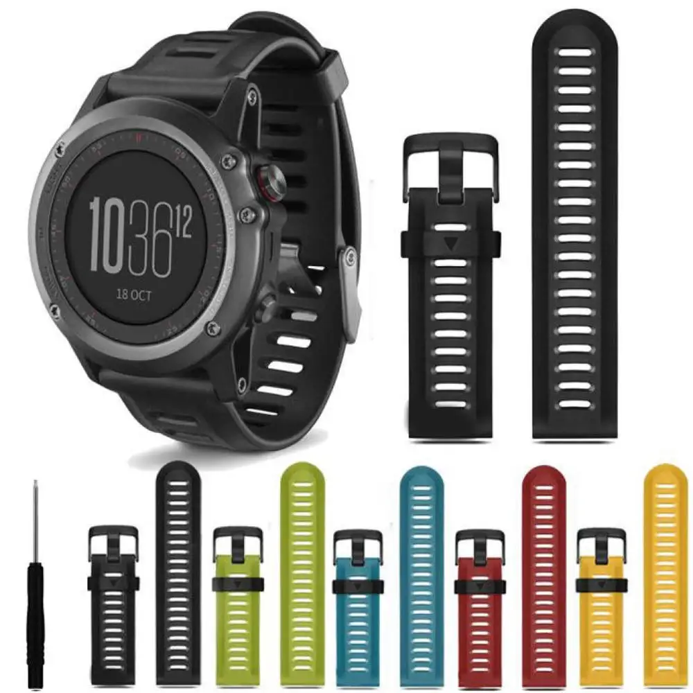 New26 мм ширина ремешок для часов Garmin Fenix 3 ремешок с инструментами Спорт на открытом воздухе силиконовый ремешок для часов Garmin Fenix 3HR/Fenix 5X Plus