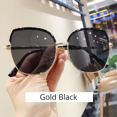 Gold Black Ralferty Elegant Ladies Sunglasses New Oversized Women Sun Glasses Female Big Frame Shades lunette soleil femme Oculo M2340 - Цвет линз: Gold Black