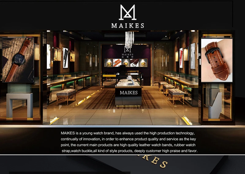 MAIKES аксессуары для часов 20 мм 22 мм 24 мм 26 мм ремешок для часов коричневый кожаный ремешок винтажный масляный воск кожаный ремешок для Panerai