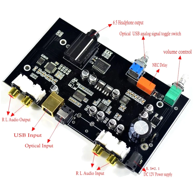 PCM5100 цифро аналоговый преобразователь USB Оптическое волокно RCA DAC декодер плата 96