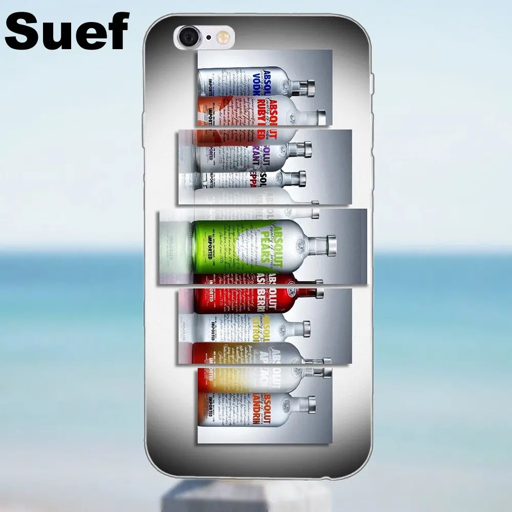 New Famous Wine Absolut Vodka Soft Covers For iPhone 4 4S 5 5S 5C SE 6 6S 7 8 Plus X Samsung Galaxy A3 A5 J1 J3 J5 J7 2016 2017 | Мобильные