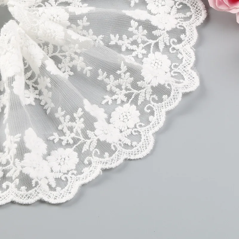 2 ярда хлопковая белая кружевная ткань вышивка сетка марля галстук бабочка