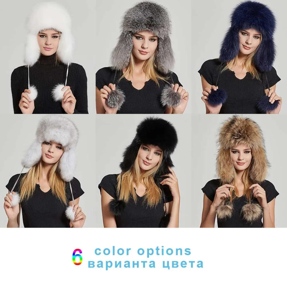 Мех история зима Для женщин лиса шляпа Шапки ушанки для Кепки tapper снег Защитные