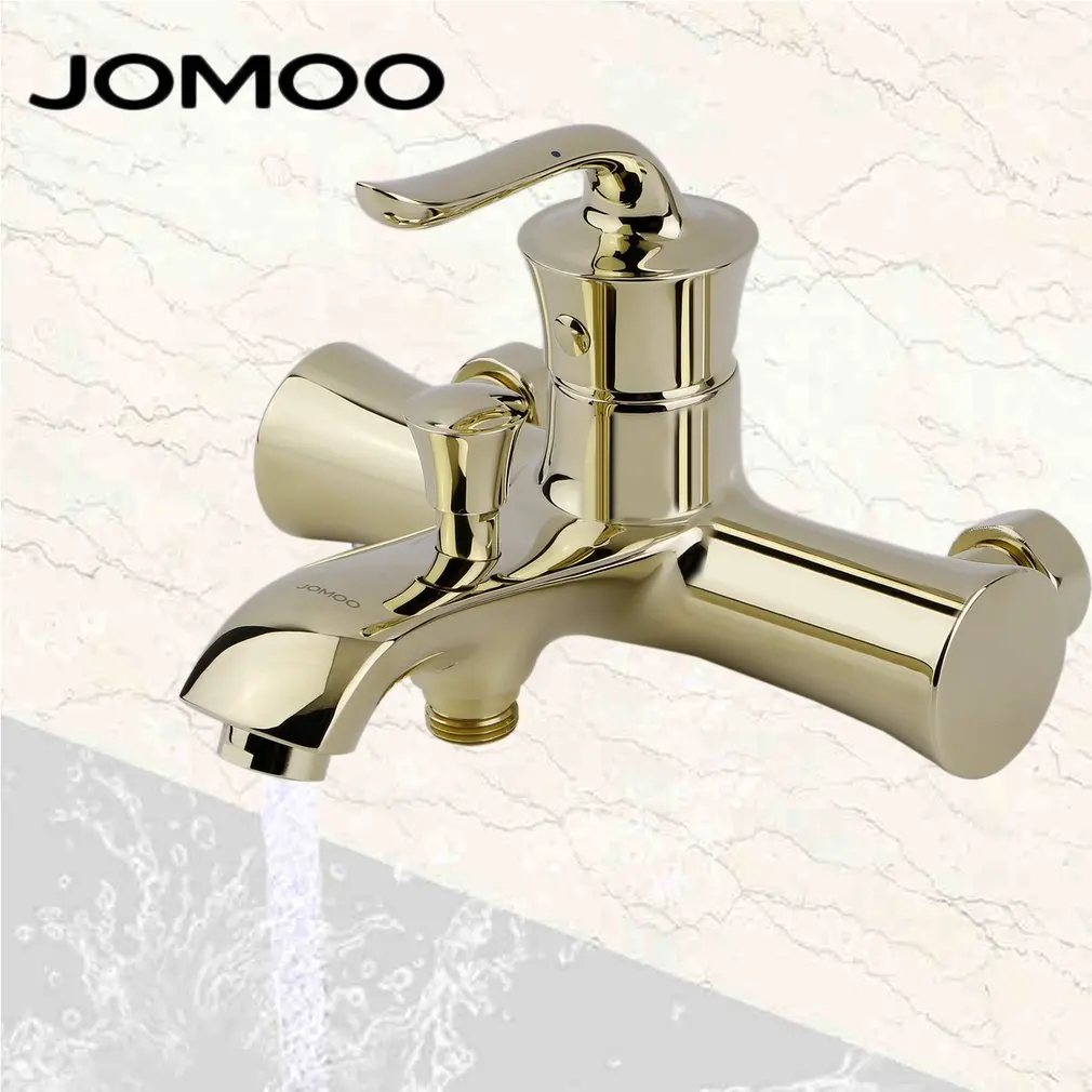 PVD фланцевый Золотой смеситель настенный кран для ванны JOMOO ванной горячей и
