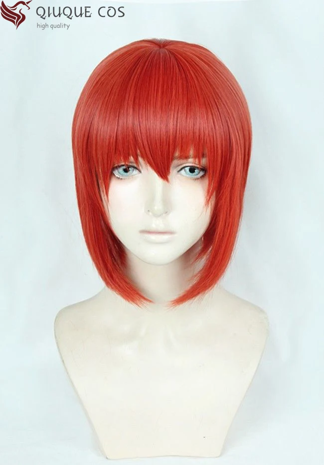 Mahoutsukai нет Yome Hatori Chise Короткие Оранжевый Красный термостойкие Косплэй костюм парик+ трек+ Кепки