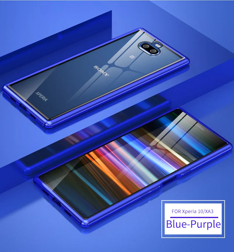Для sony Xperia 10 Plus чехол Роскошный тонкий Алюминиевый металлический бампер и закаленное стекло задняя крышка чехол для sony Xperia 10 Plus Coque