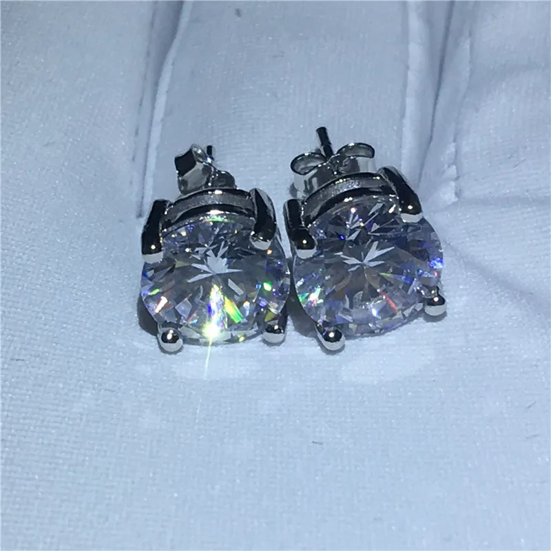 Модные теннисные Earrring 9 мм AAAAA Циркон cz 925 серебро обручальные серьги гвоздики для