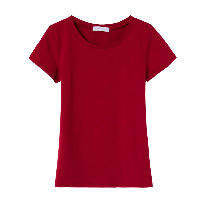 Женская футболка из эластичного хлопка с коротким рукавом 7 цветов|slim top|women short
