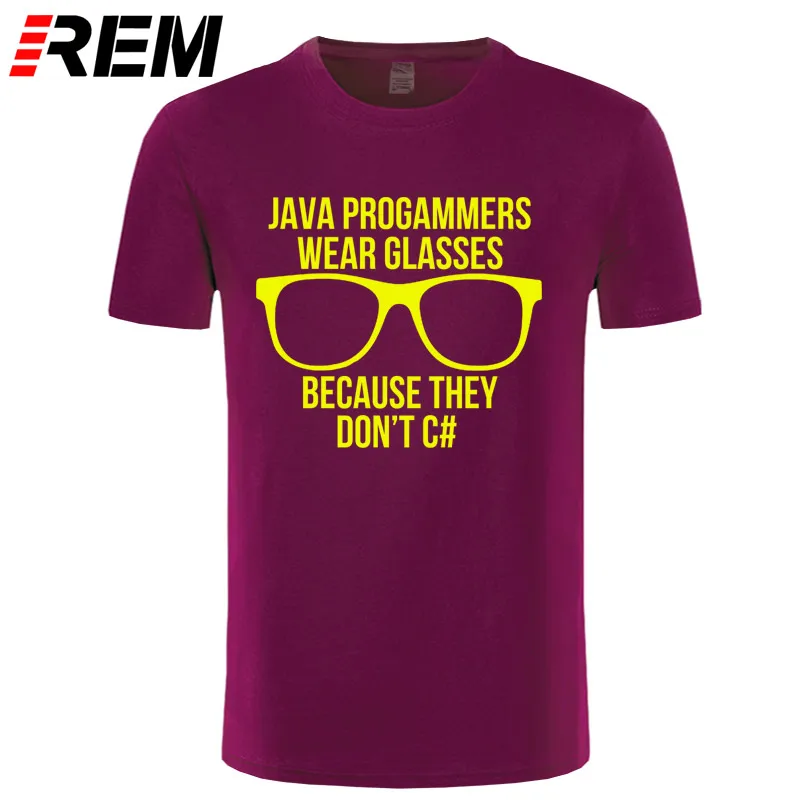 Java программист короткий рукав Футболка Подростковая хип хоп Camisa хлопок o-образным вырезом Мужская футболка для группы - Цвет: maroon yellow