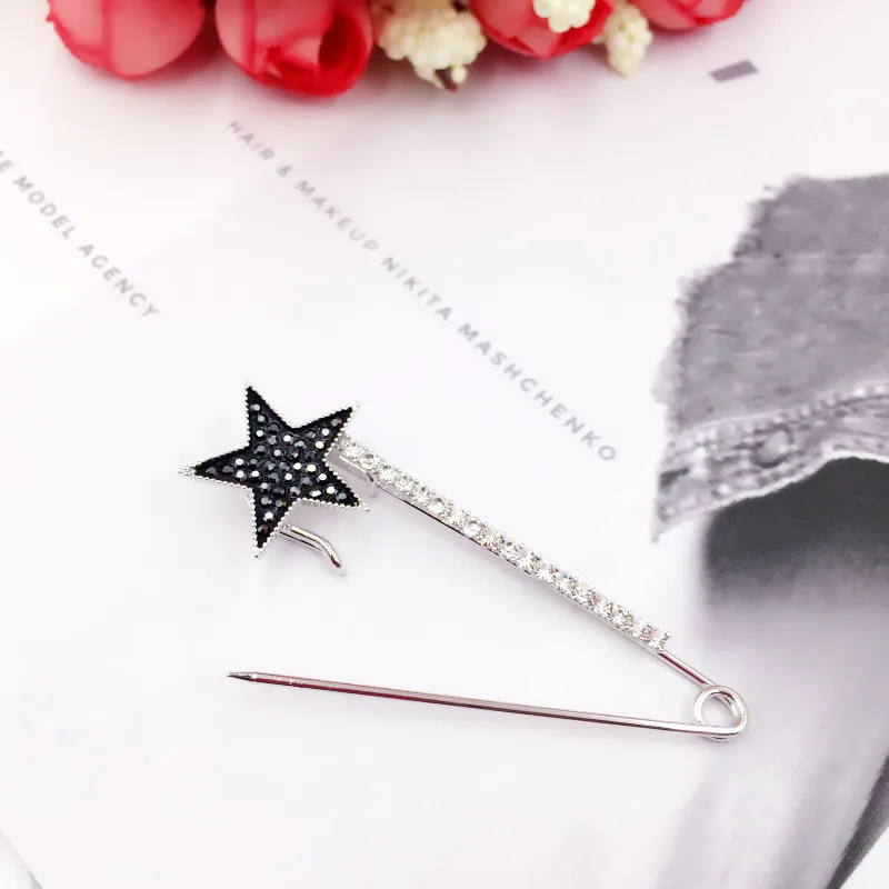 Новые роскошные Винтаж циркон Звезда Броши большой Шпильки для Для женщин мужчин