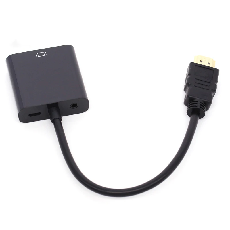 Преобразователь переходник с HDMI на VGA 25 см активный ЦАП аудио 3 5 мм и питанием от USB