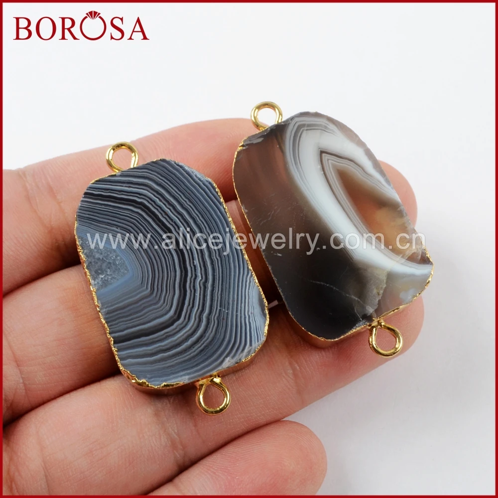 BOROSA 5/10 шт. Новинка золотой цвет натуральная фотолюза соединитель двойные