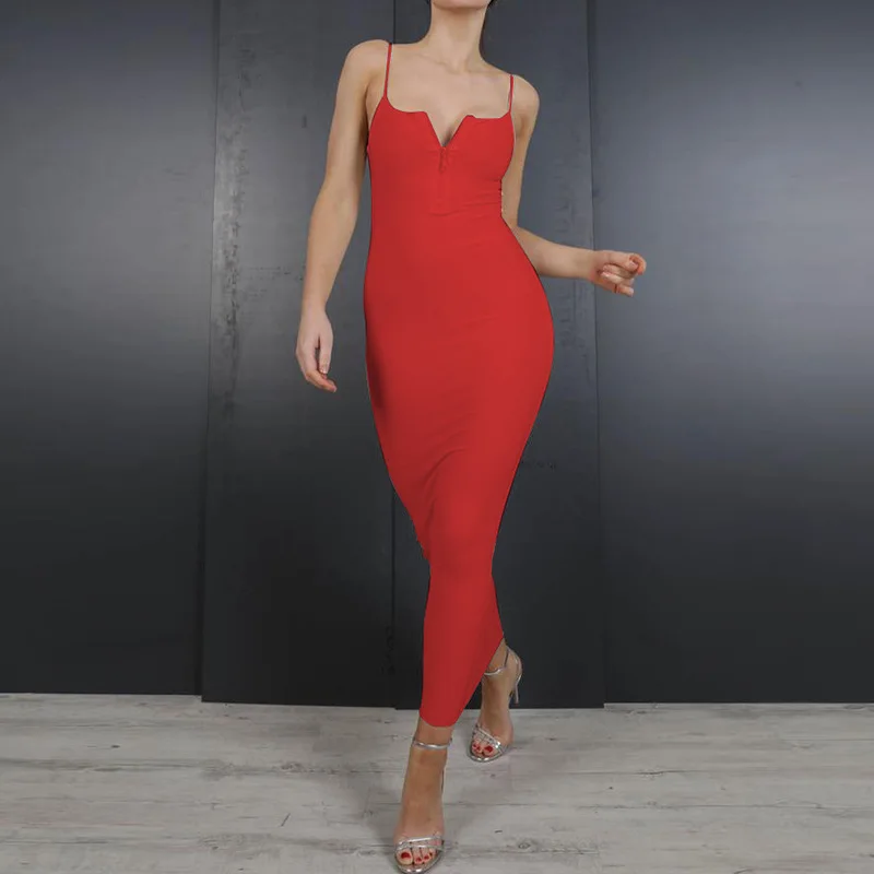 Женское платье с тонкими лямками облегающее элегантное вечернее размера плюс