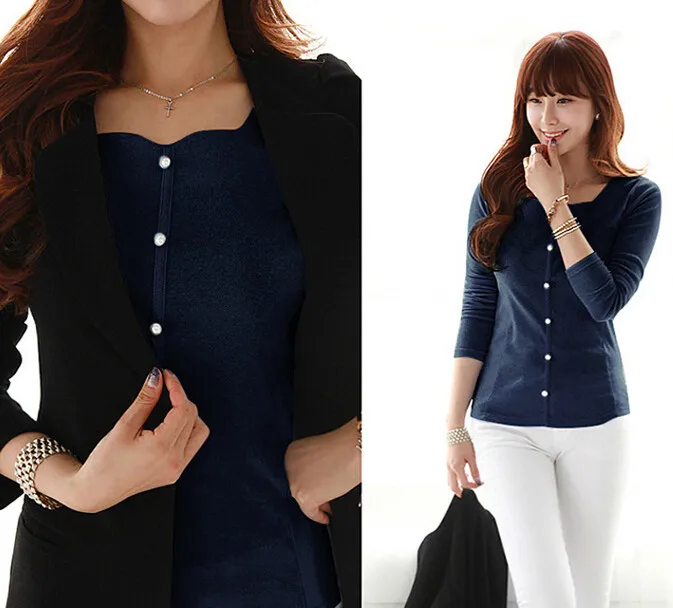 

2020 new Spring Autumn t shirt women Sexy Long Sleeve button Shirt Solid Color T-Shirt fashion women clothes