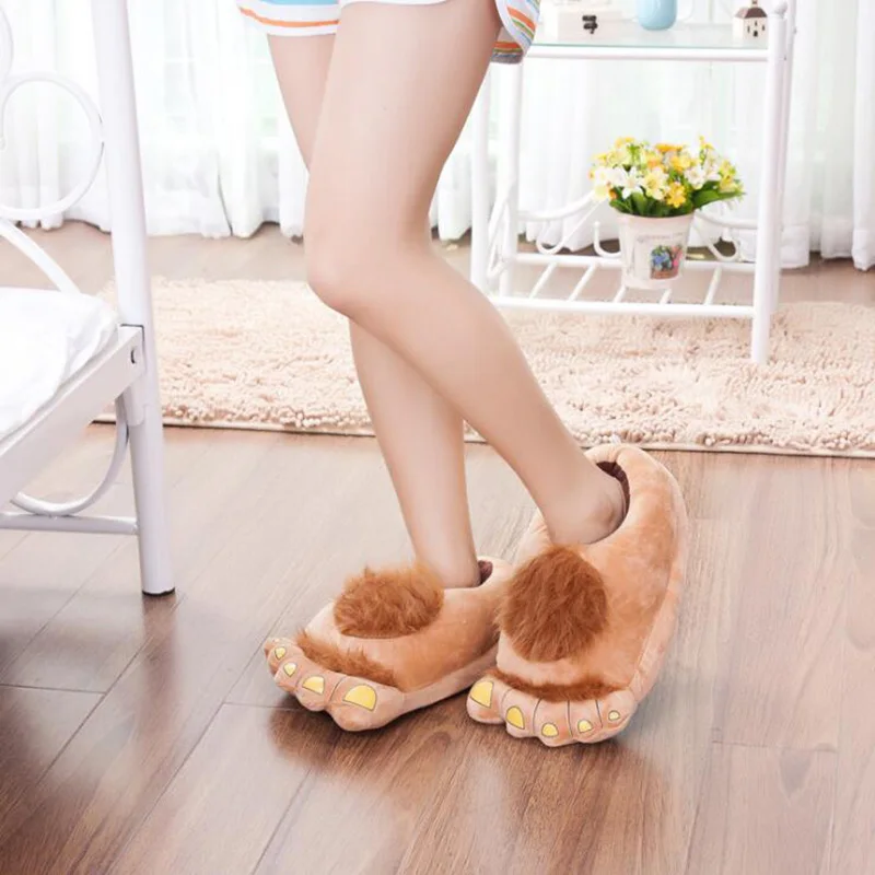 AShwin/меховые домашние тапочки для мужчин и женщин зимняя теплая хлопковая обувь с