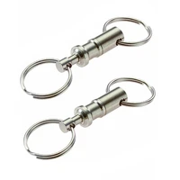 snap lock holder steel chrome plated pull apart key rings 1pc removable keyring quick release keychain dual detachable key ring