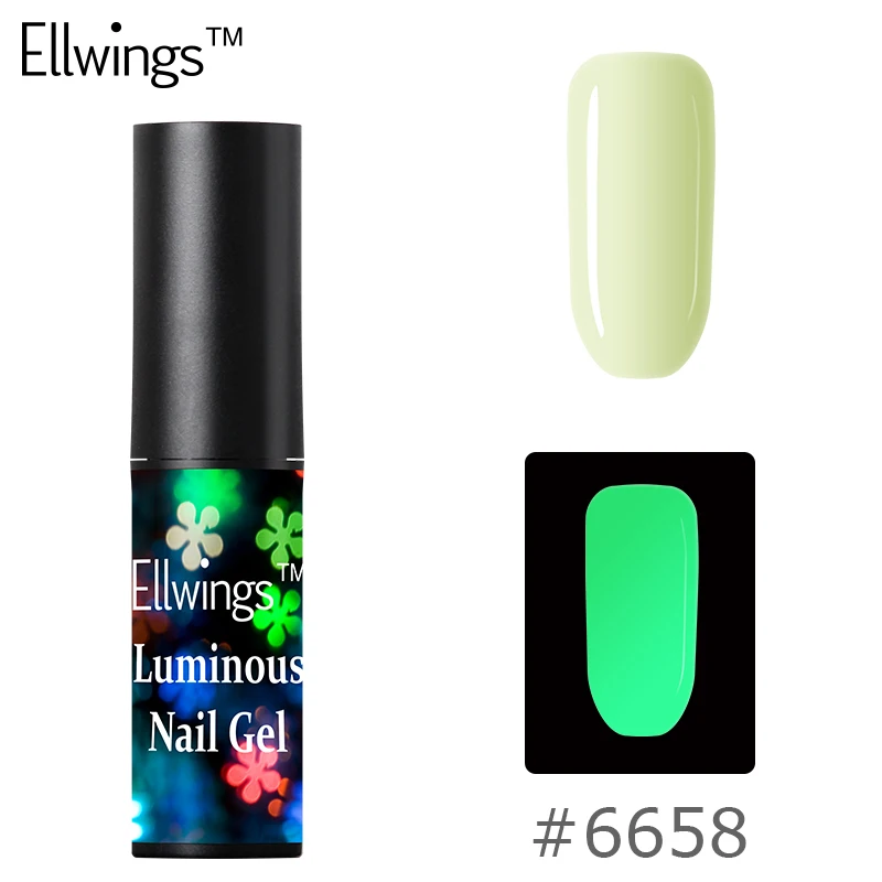 Ellwings 1 шт. флуоресцентный неоновый дизайн для ногтей лак светится в темноте УФ Гель-лак для ногтей Светящийся лак светящийся гель светильник акриловый гель - Цвет: 6658