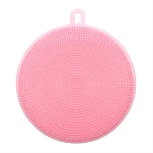 Round Pink Волшебная Чистящая Щетка, силиконовая чаша для посуды, кастрюля, мытье, чистящие щетки, инструмент для приготовления пищи, чистящие подушечки, кухонные аксессуары - Цвет: Round Pink