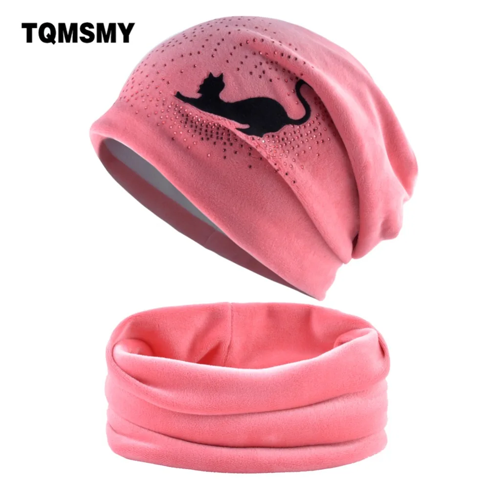 Зимняя шапка шарф наборы женских шапочек вязаная шерстяная Skullies В Стиле Хип хоп