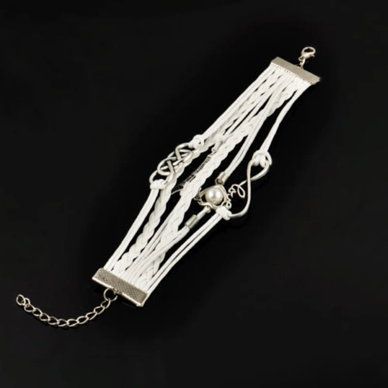 Горячая Распродажа кожаный браслет с подвесками Бесконечность Любовь Сердце