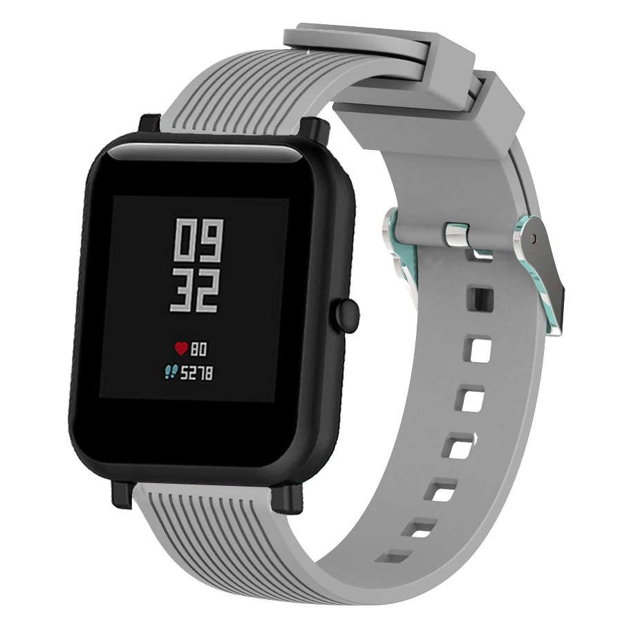 Силиконовый ремешок для смарт часов Xiaomi Huami Amazfit Bip 20 мм сменный Браслет U/Bip S/GTS