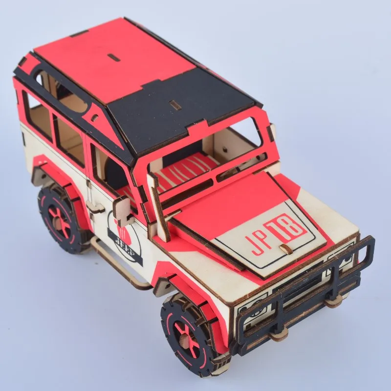XB-G033H-SUV THUNDER 3D головоломка, деревянные игрушки, лазерная резка, головоломка, гром, внедорожник, сделай сам, модель, набор для сборки, для обучения детей, Обучающие, деревянные игрушки для детей - Цвет: XB-G033H-SUV THUNDER