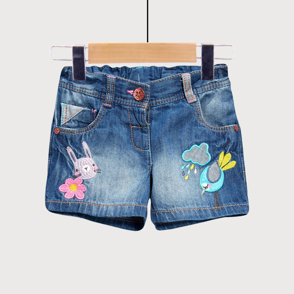 2AL529Blue Welaken/детские джинсовые шорты для девочек; коллекция года; детские летние брюки с рисунком; одежда для детей; новые крутые шорты с рисунком птицы - Цвет: 2AL529Blue