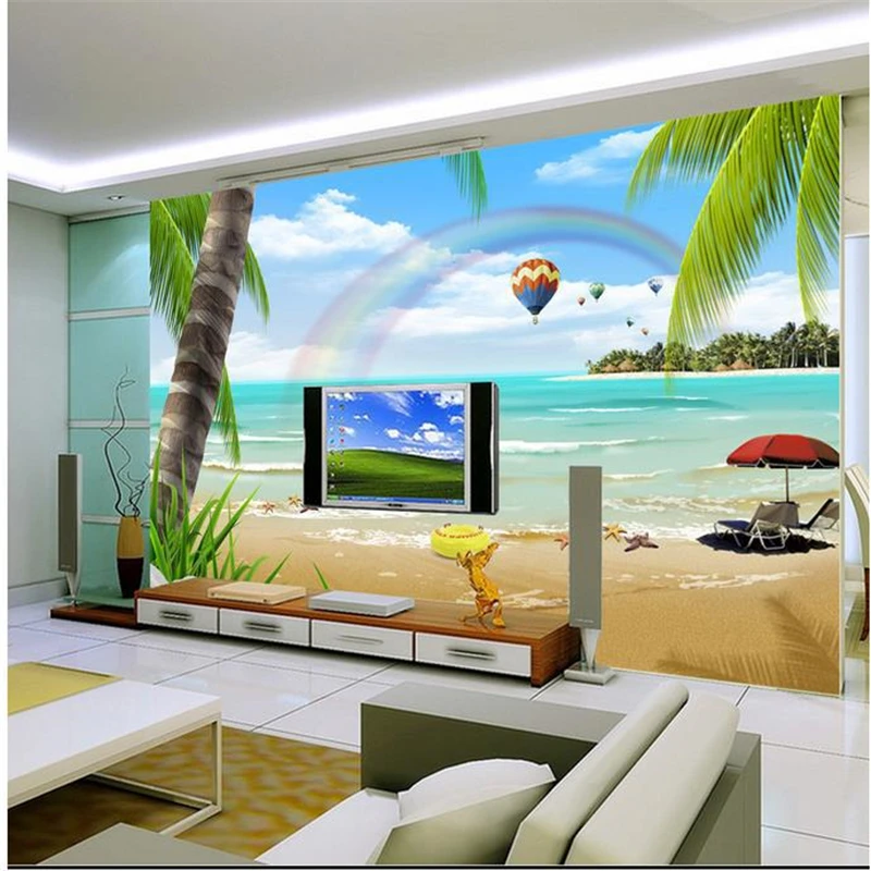 

3d 3d стереоскопический вид на пляж фрески Европа ТВ фон обои гостиная спальня настенные фрески обои