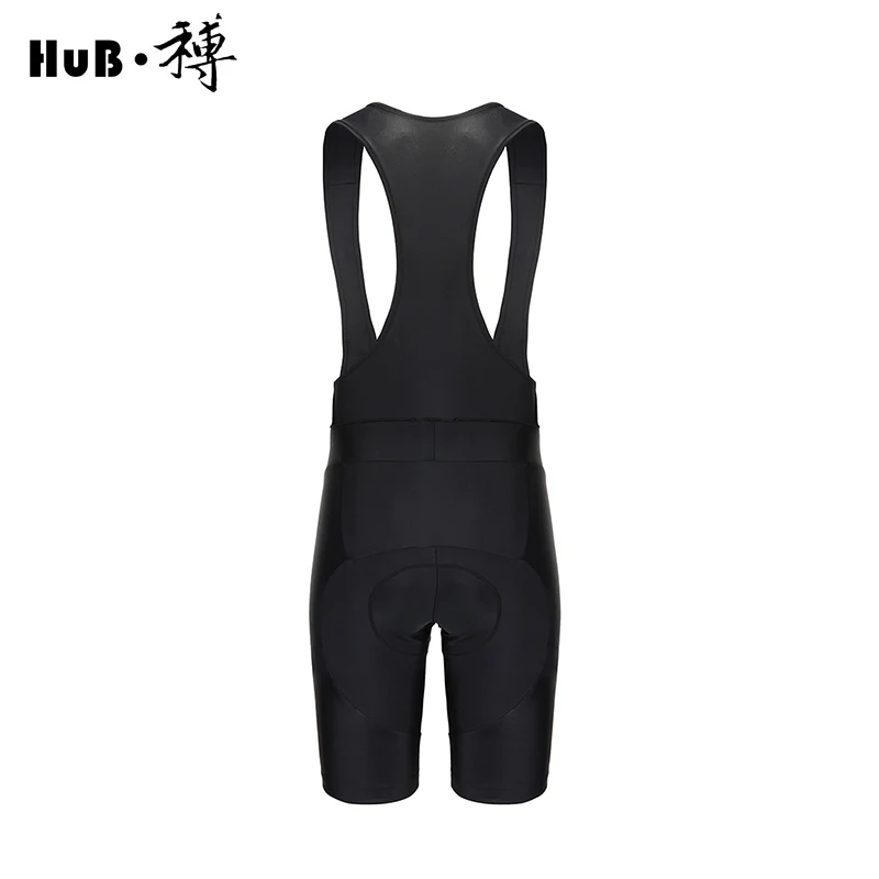 HuB high quality bib shorts racing bicycle pants classic black cool dry material with 3D padded breathable Quick Dry strap | Спорт и