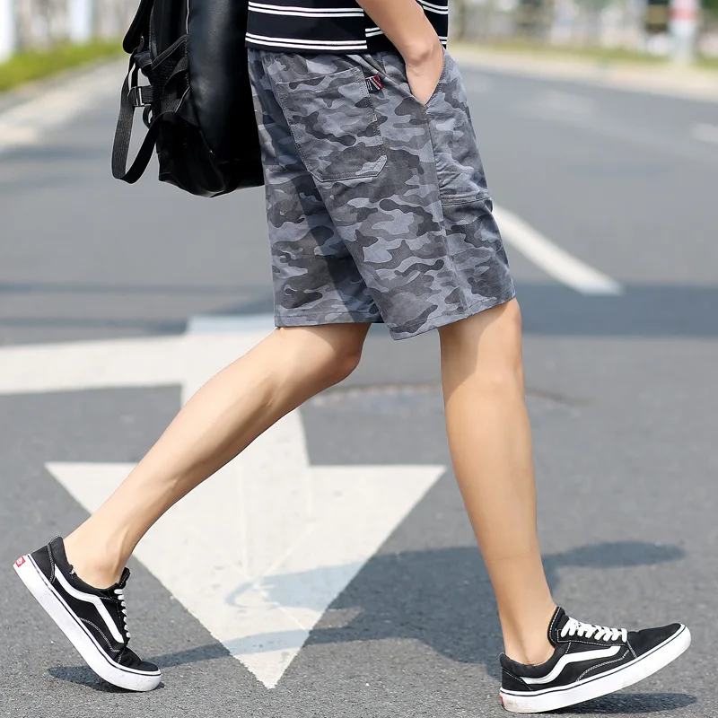 Мужские камуфляжные Короткие повседневные Лоскутные джинсы брюки мужские