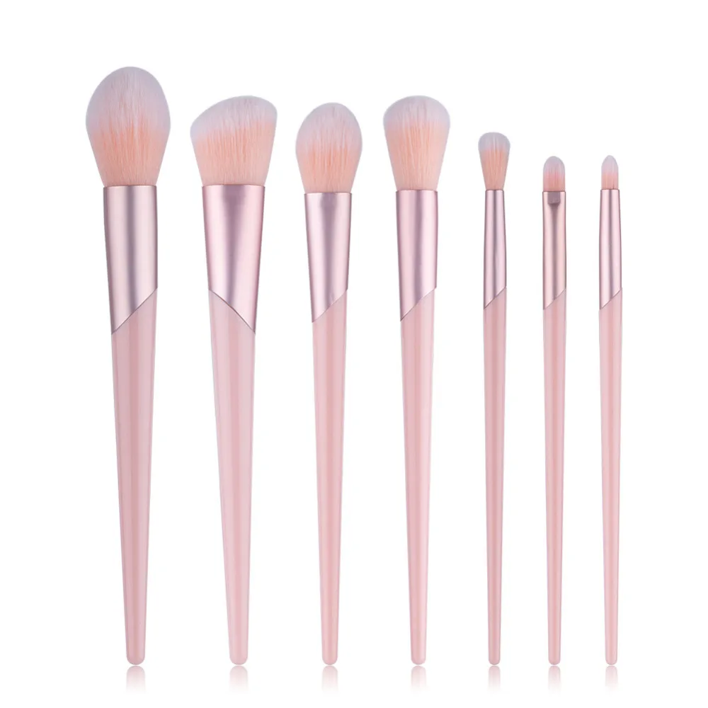 7 шт./компл. розовый Премиум свободная пудра набор кистей для макияжа хайлайтер