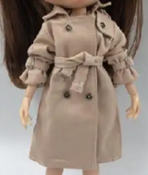 1 шт. модная длинная штормовка Blyth dolls цвета хаки для кукол Blyth Licca Azone 1/6 Аксессуары плащ-Пыльник Одежда для кукол - Цвет: Khaki