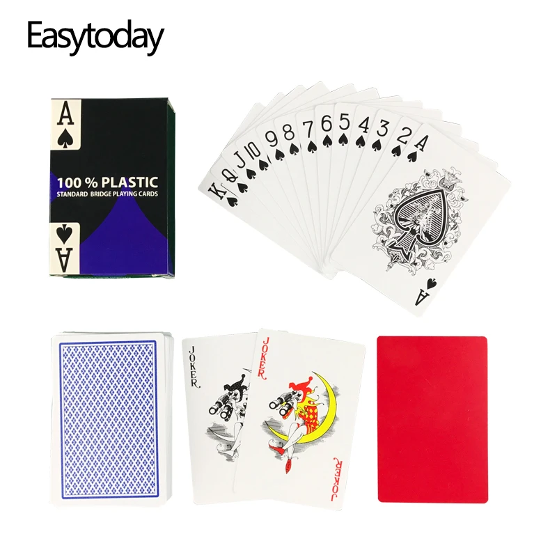 Easytoday 1 шт./компл. ПВХ водонепроницаемые пластиковые игральные покер карты 2 цвета