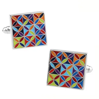 Цветочная эмалированная запонка 1 пара розничная продажа Бесплатная доставка