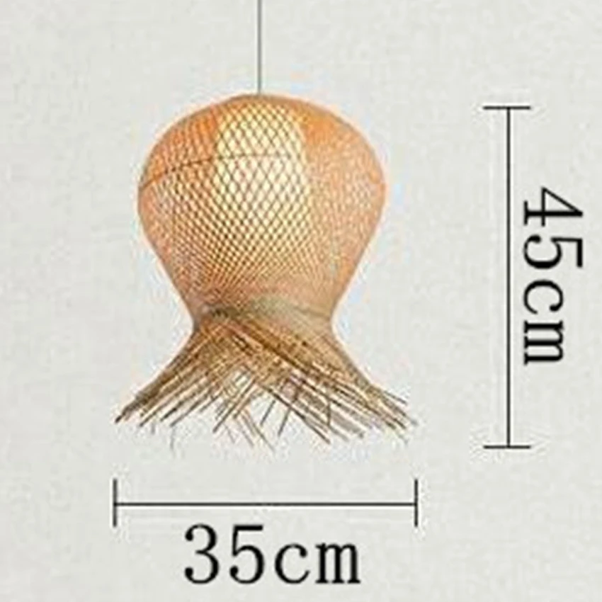 Кантри ручной работы бамбуковое плетение подвесные светильники личность