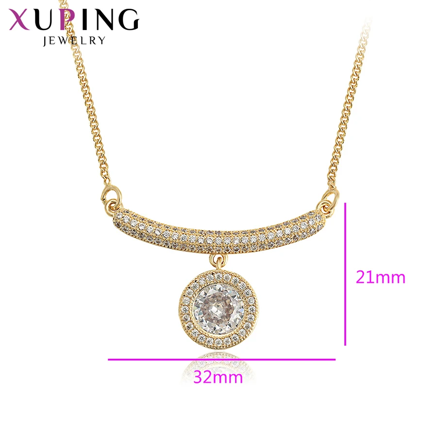 Xuping Sweet for Girls Round Design Necklace Synthetic Cubic Zirconia Trendy Jewelry Black Friday Gifts 45288 | Украшения и