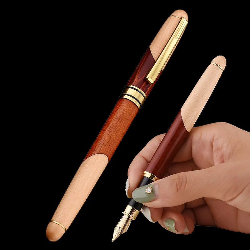 fountain pen Деревянная ручка, деревянная офисная подарочная ручка в деловом стиле, офисные канцелярские принадлежности для школьников, инструмент для письма, деревянная ручка, модная Ретро Ручка для встречи - Цвет: fountain pen