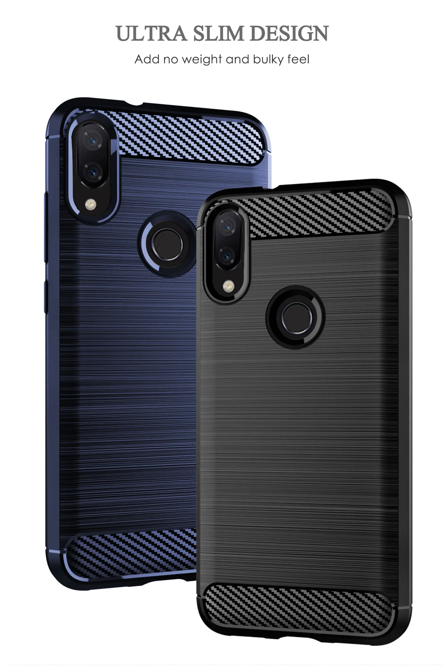 Чехол для Xiaomi Redmi 7 Pro мягкий силиконовый чехол из ТПУ углеродного волокна |