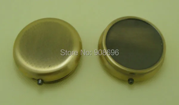 10 шт. круг пустые металлические таблетницы Органайзер чехол Серебристая &