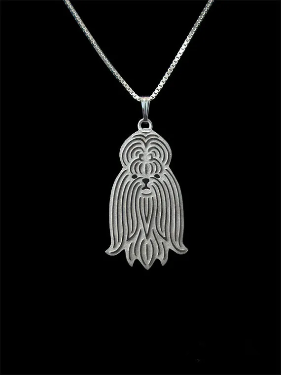 Trendy personalized cute Shih Tzu pendant necklace women gold silver plated statement | Украшения и аксессуары