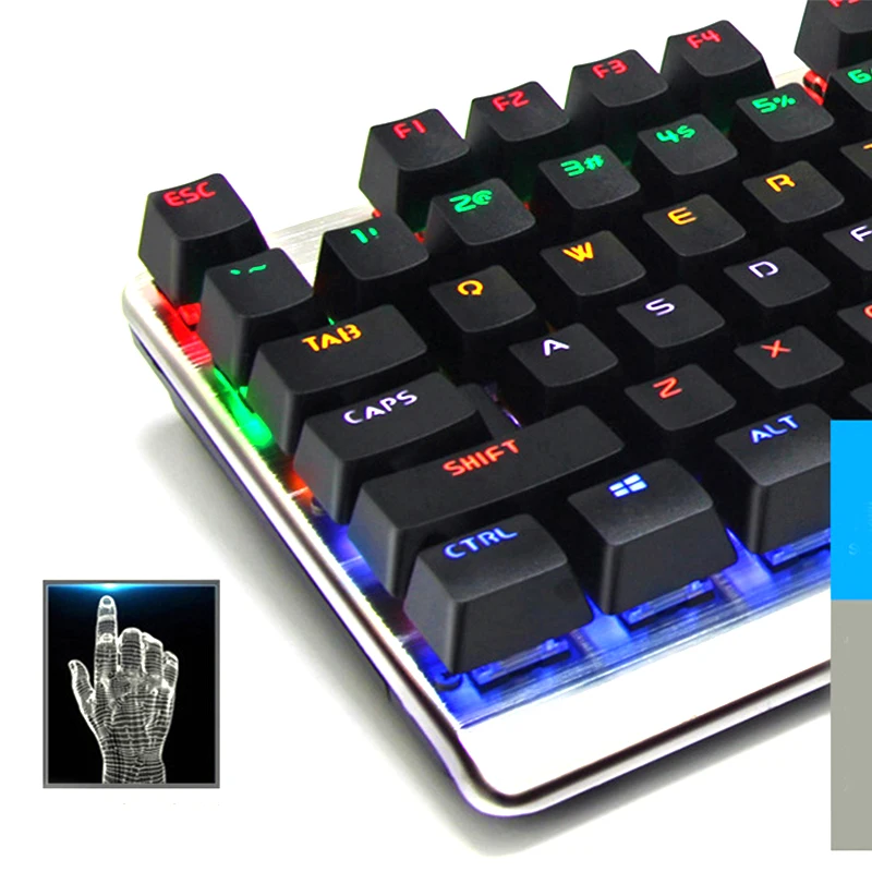 Многоцветная Радужная светодиодная подсветка Механическая USB Проводная игровая