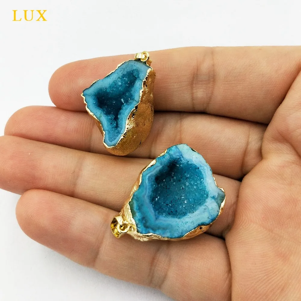 

Natural Druzy Quartz Geode pendant Rainbow Drusy Pendant Natural Crystal November Christmas Sagittarius Birthday Gift